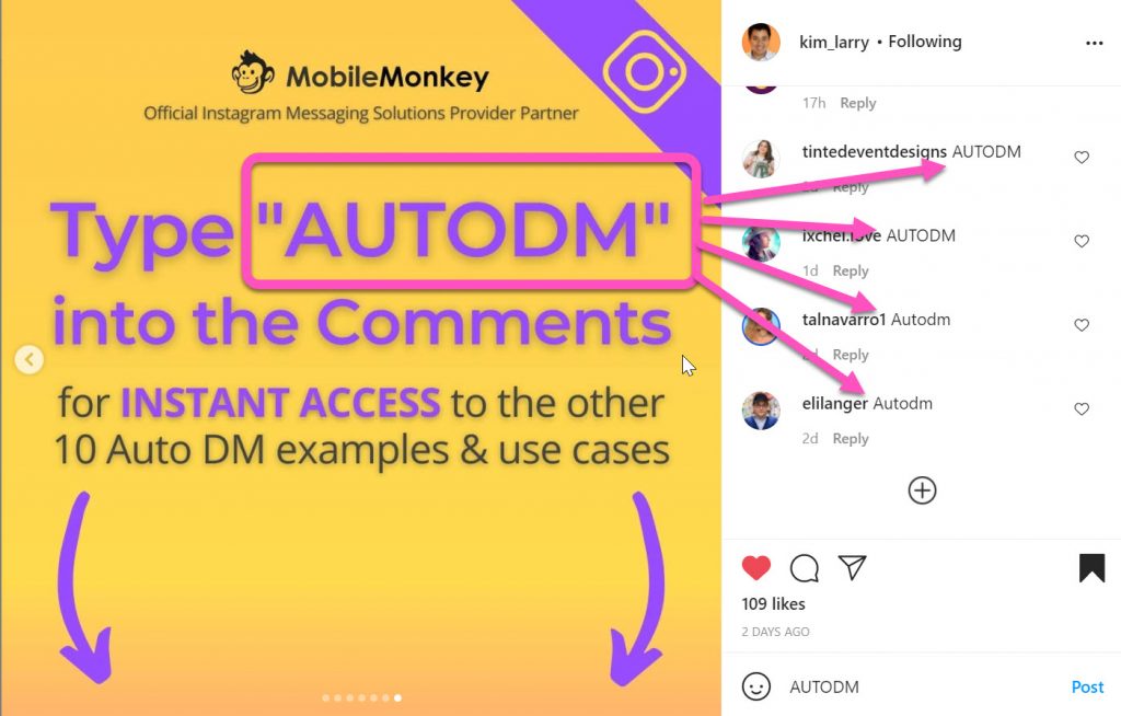 how to increase Instagram reach: Comment Auto-Responders