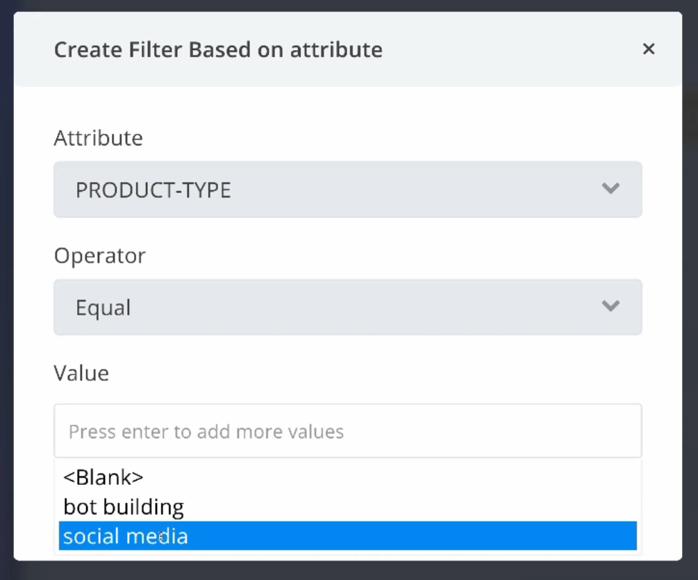 Filtering our audience based upon an attribute